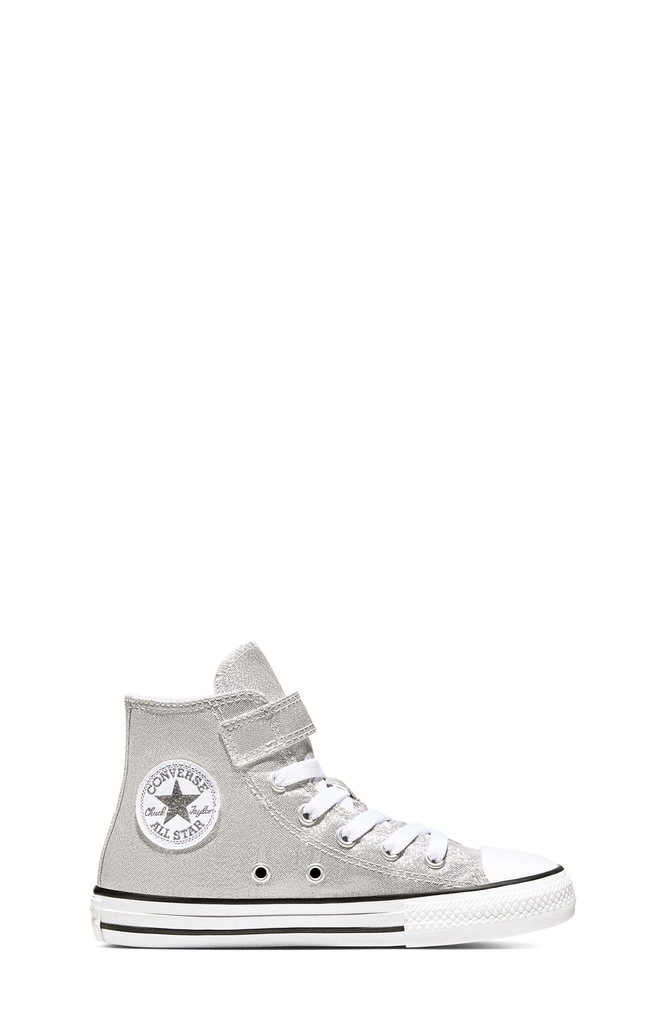 Converse Kids' Chuck Taylor All Star Easy On Canvas High Top Sneaker, Alternate, color, Light Grey/ White/ Black