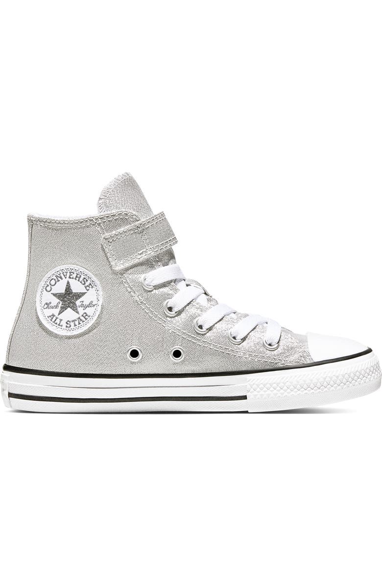 Converse Kids' Chuck Taylor All Star Easy On Canvas High Top Sneaker, Alternate, color, Light Grey/ White/ Black