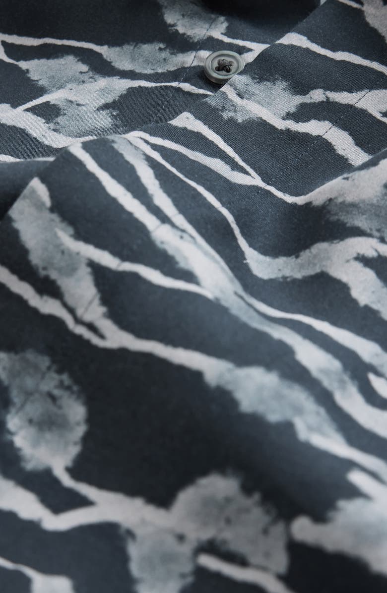 John Varvatos Rodney Abstract Print Modal Button-Up Shirt, Alternate, color, Black