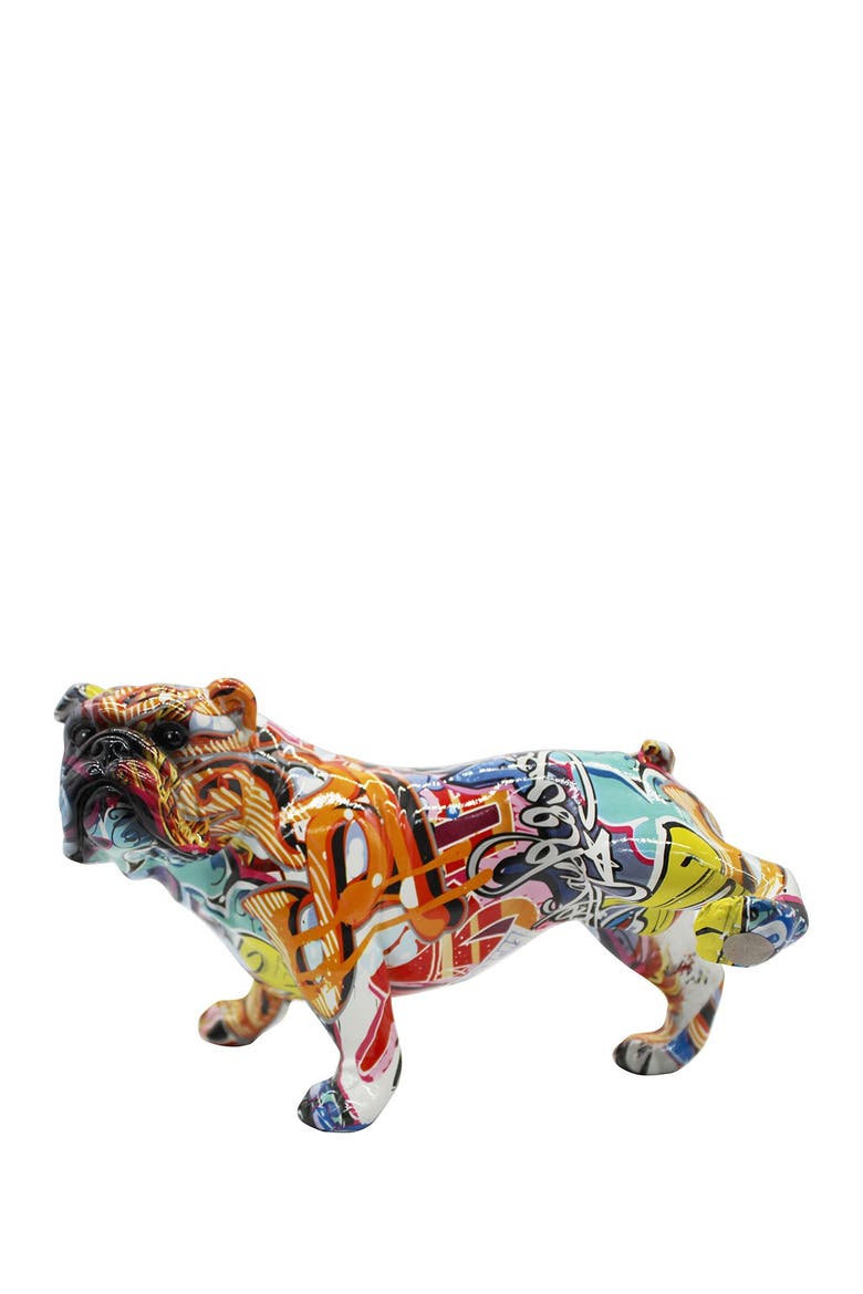 Plus Street Art  Bull Dog with Leg Up - 10.5" Long, Main, color, MULTI-COLOR