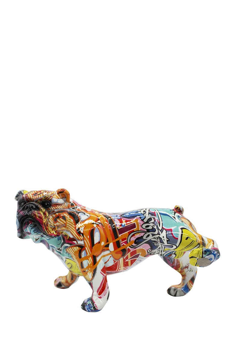 INTERIOR ILLUSIONS Plus Street Art  Bull Dog with Leg Up - 10.5" Long, Main, color, 
