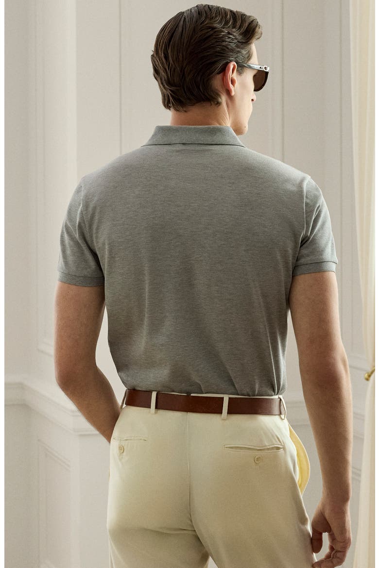 Embroidered Logo Cotton Piqué Polo, Alternate, color, GREY