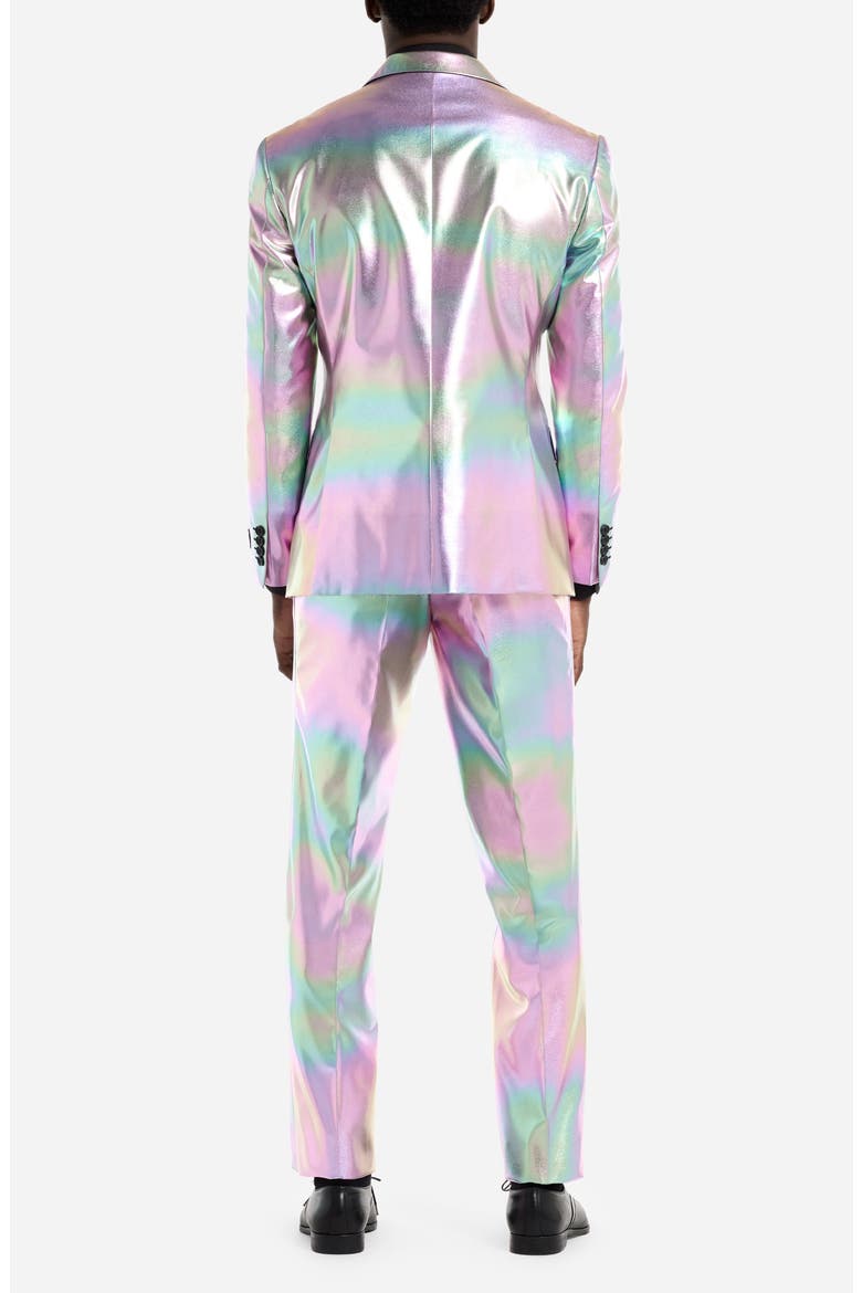 Proper Pearly Slim Fit Two-Piece Suit & Tie Set, Alternate, color, SILVER MULTI