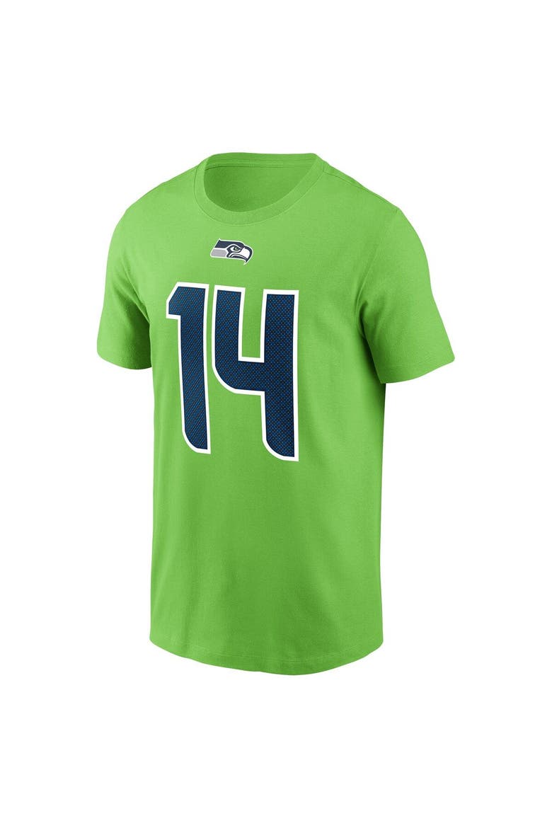 Men's Nike DK Metcalf Neon Green Seattle Seahawks Name & Number T-Shirt, Alternate, color, NEON GREEN