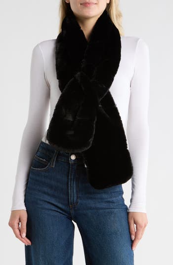 Ugg ® Faux Fur Pull-through Scarf Faux Fur Pull-through Scarf In Black