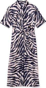 Cartolina Lucia Midi Linen Shirt Dress
