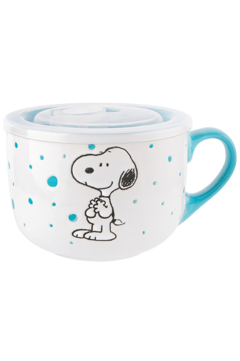 Pokidot Stoneware Soup Mug Set with Lids, Alternate, color, Assorted Colors