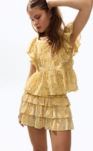 H&M Tiered Viscose Mini Skort