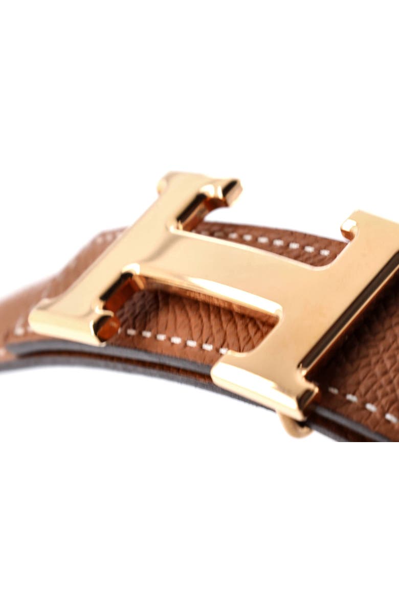 Pre-Owned Hermes Constance Reversible Belt Leather Thin, Alternate, color, Brown