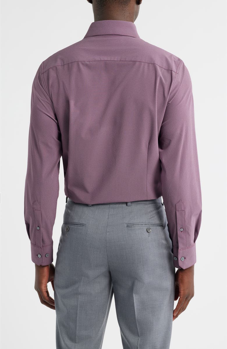 Mizzen+Main Leeward Trim Fit Plaid Performance Button-Up Shirt, Alternate, color, Eggplant Levi Plaid
