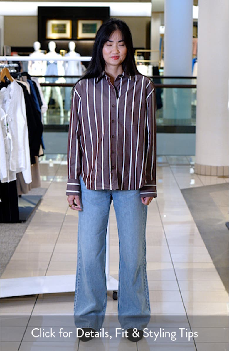 Connie Stripe Button-Up Shirt, sales video thumbnail
