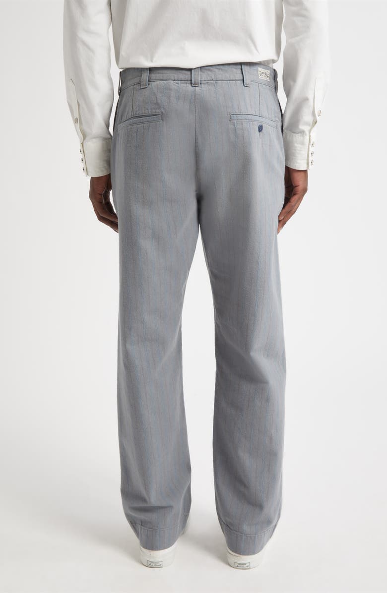 Double RL Maitland Stripe Flat Front Cotton & Linen Chinos, Alternate, color, Faded Navy Stripe