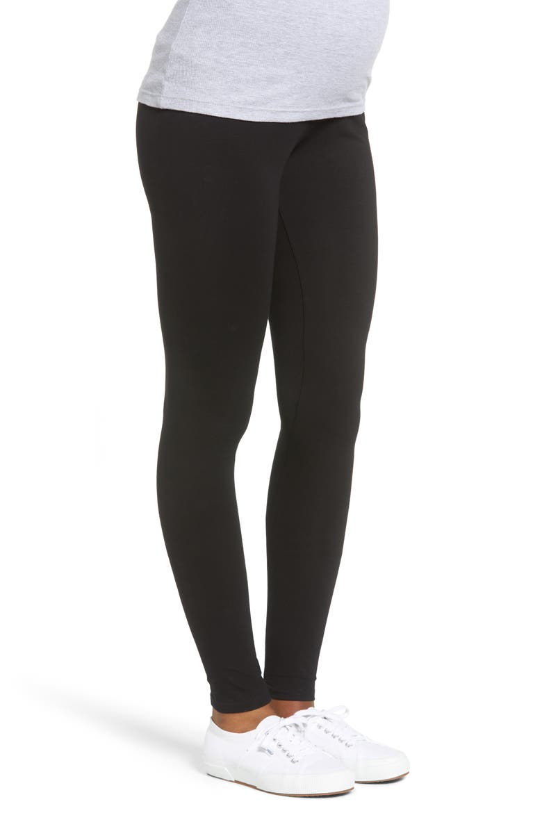 Angel 2-Pack Maternity Belly Support Maternity Leggings, Alternate, color, BLACK