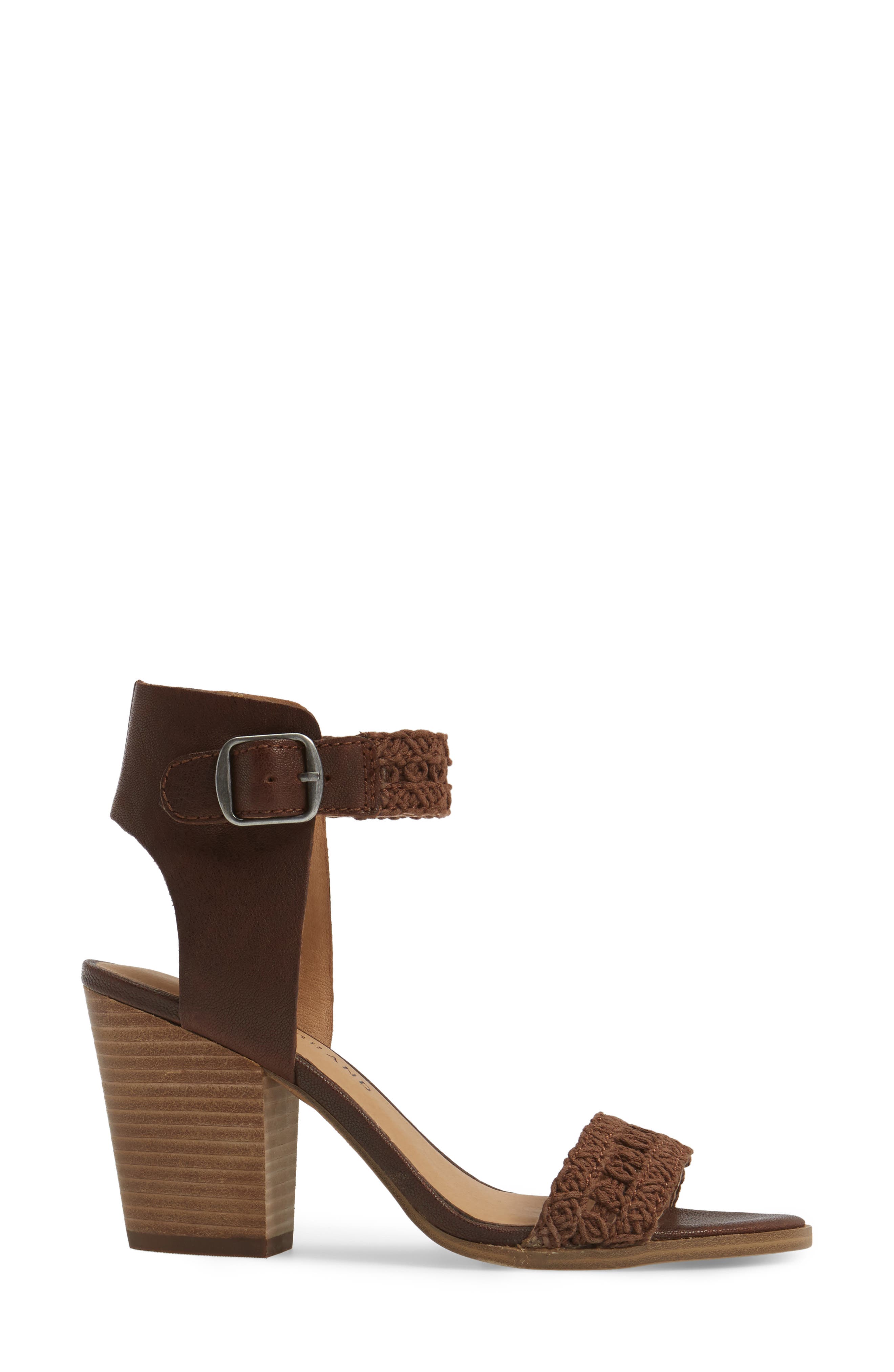 Lucky Brand Oakes Ankle Strap Sandal, Alternate, color, Toffee Leather