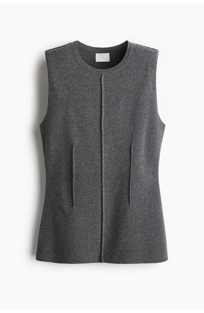 H&M Wool-blend Top, Alternate, color, Gray Melange