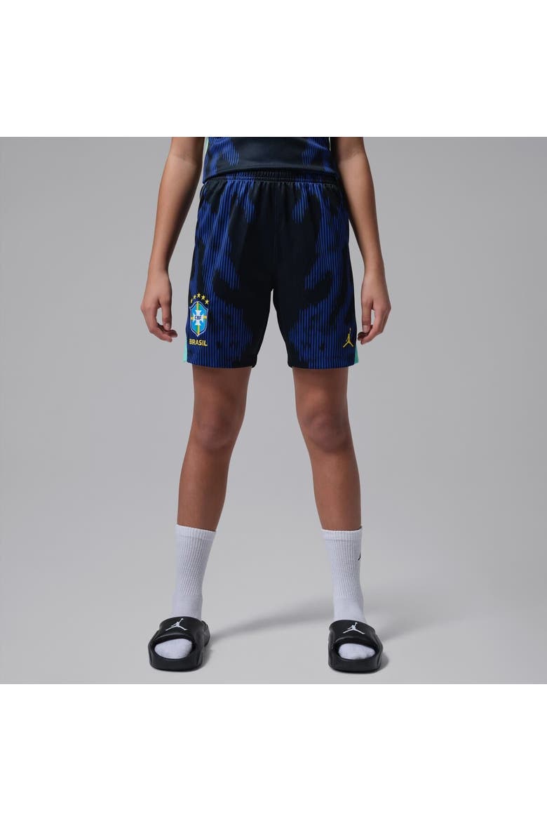 Youth Jordan Brand Blue Brazil National Team Dri-FIT Stadium Replica Shorts, Alternate, color, Blue