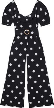 Reiss Brook Polka Dot Linen Jumpsuit
