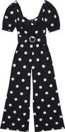 Reiss Brook Polka Dot Linen Jumpsuit