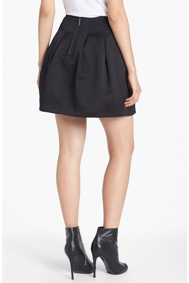 Pleated Miniskirt, Alternate, color, BLACK
