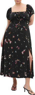 City Chic Abbie Floral Print Midi Dress