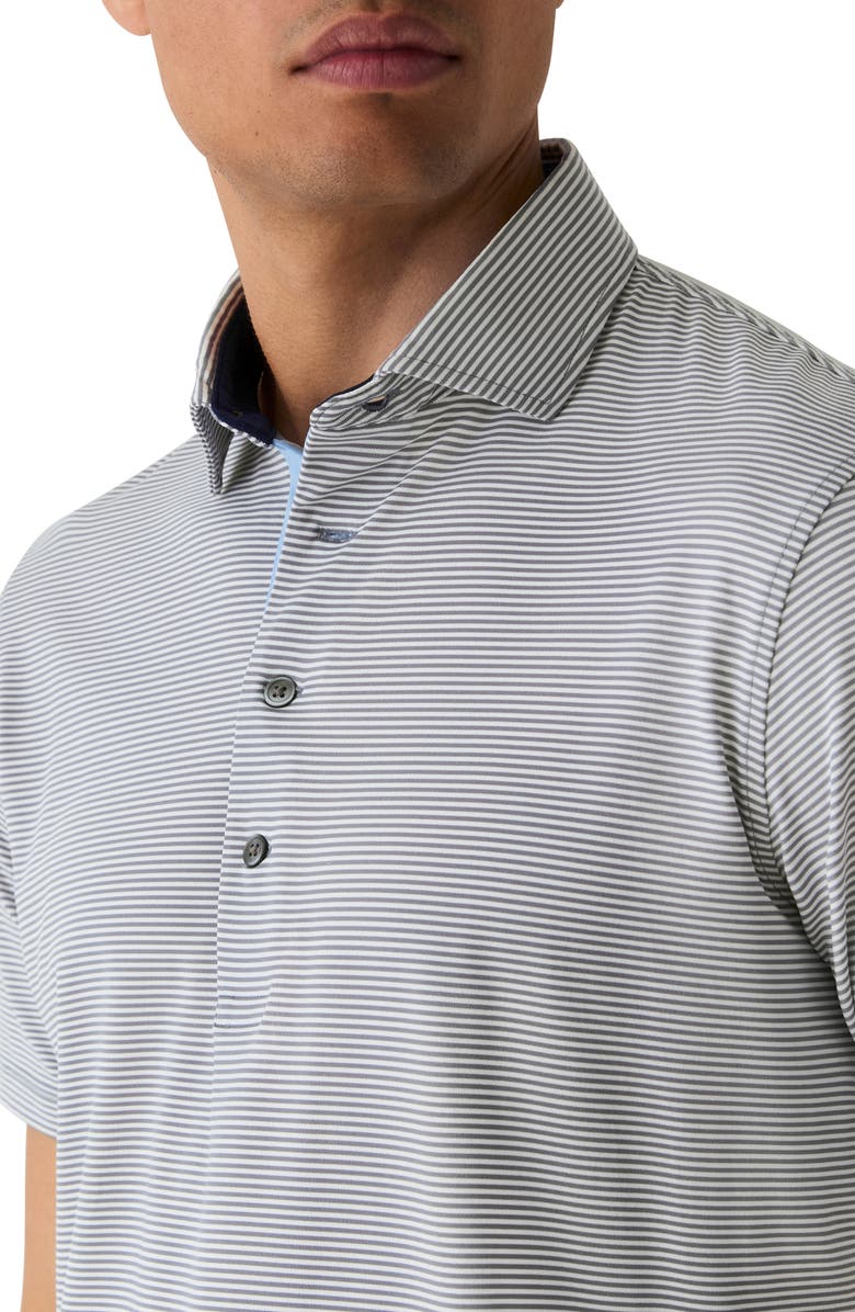 Greyson Saranac Stripe Performance Golf Polo, Alternate, color, Shadow/ Arctic