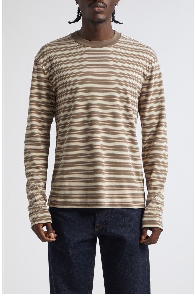 Heavyweight Stripe Supima® Cotton T-Shirt, Main, color, HAZELWOOD/ DARK