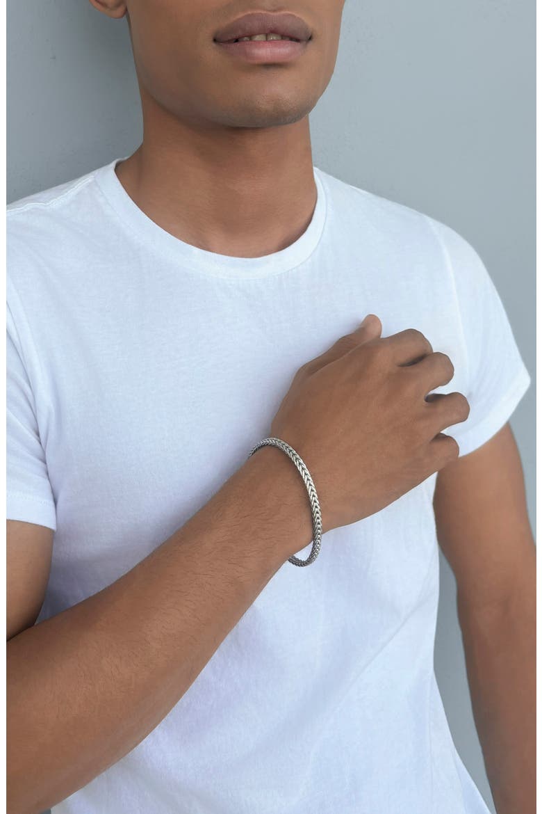 Men's Wheat Chain Bracelet, Alternate, color, SILVER