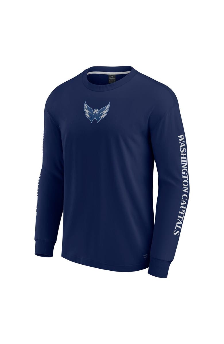 FANATICS Men's Fanatics Navy Washington Capitals Elements Strive Long Sleeve T-Shirt, Alternate, color, Navy