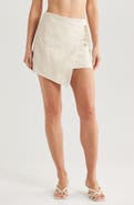 BOAMAR Egypt Faux Pearl Accent Linen Blend Cover-Up Wrap Skirt