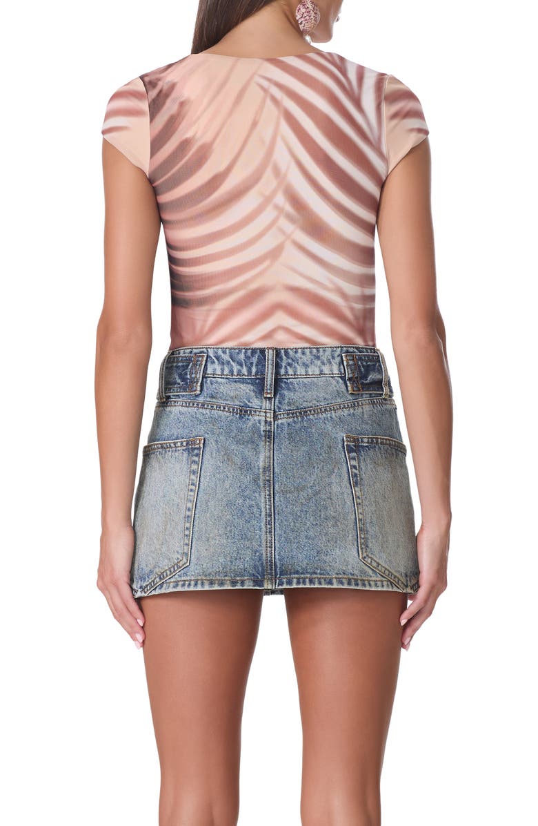 AFRM Winona Square Neck Cap Sleeve Top, Alternate, color, Kissing Palms