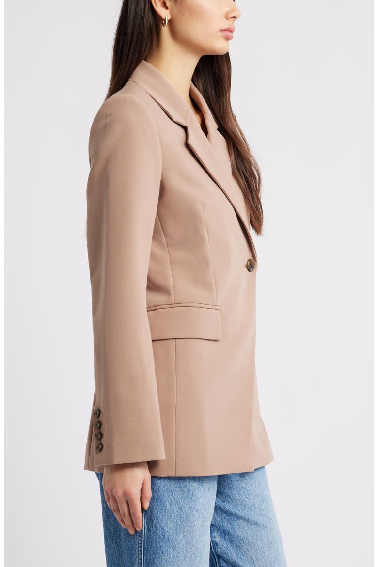 The Icon Asymmetric Fitted Blazer, Alternate, color, TAN PORTABELLA