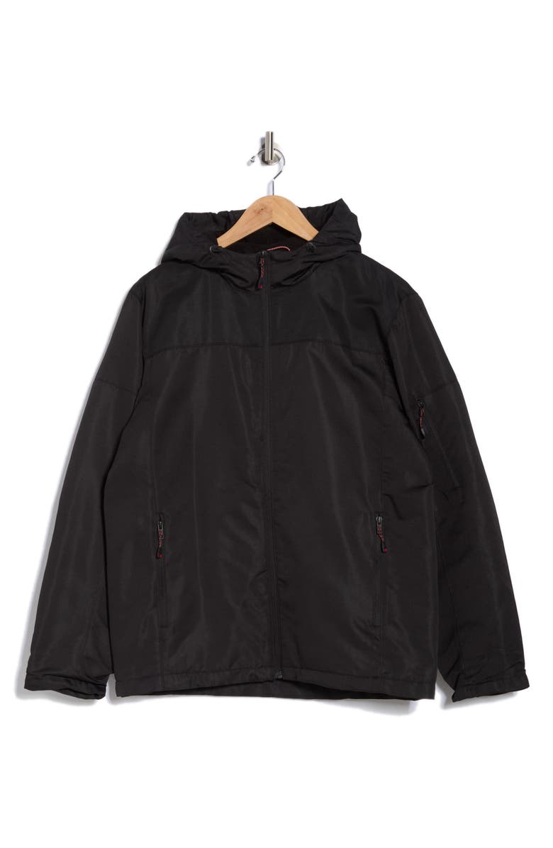 HAWKE & CO Grid Water Resistant Fleece Lined Jacket, Alternate, color, Black