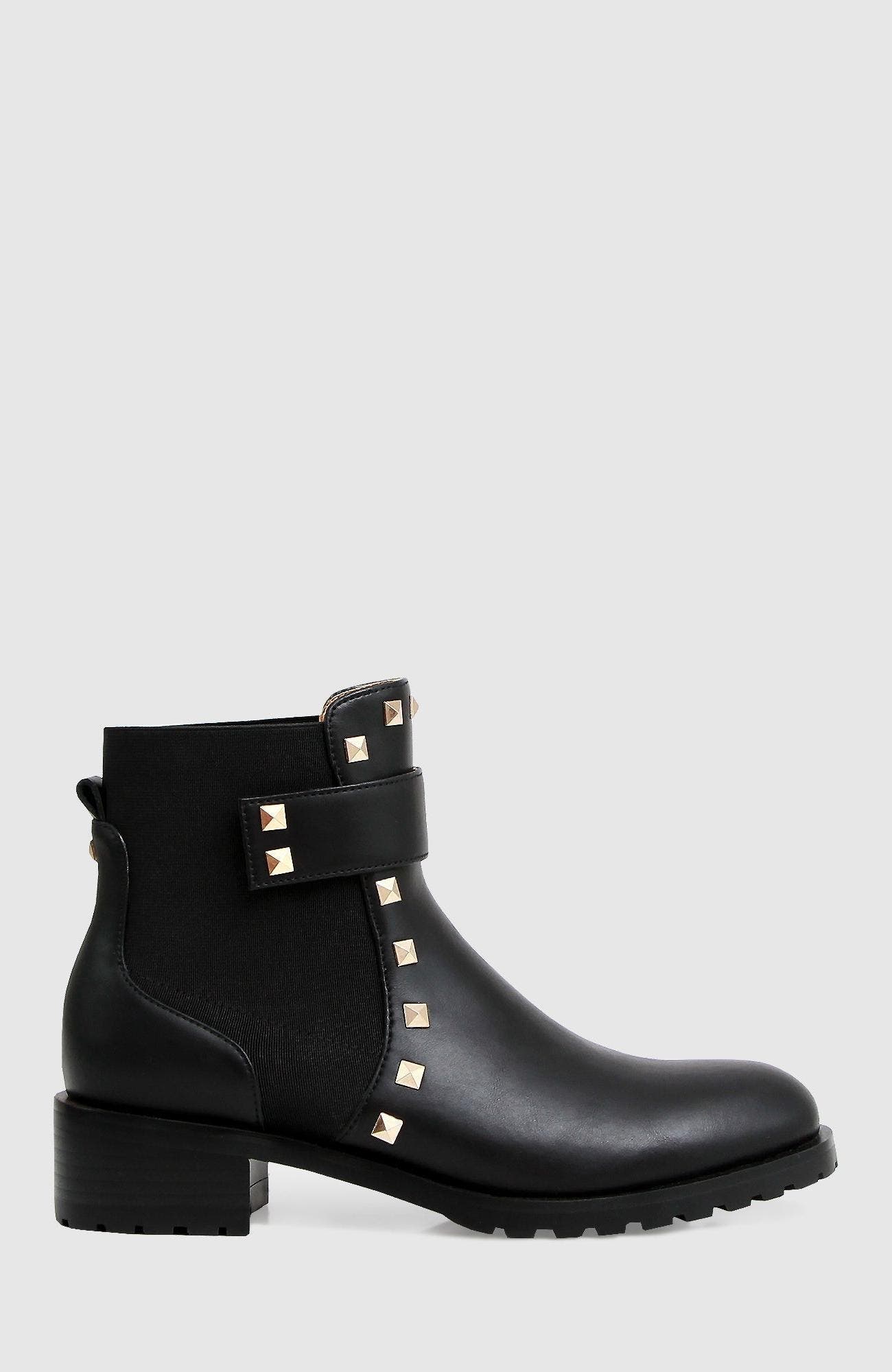 Belle & Bloom City Lights Leather Ankle Boot, Main, color, Black