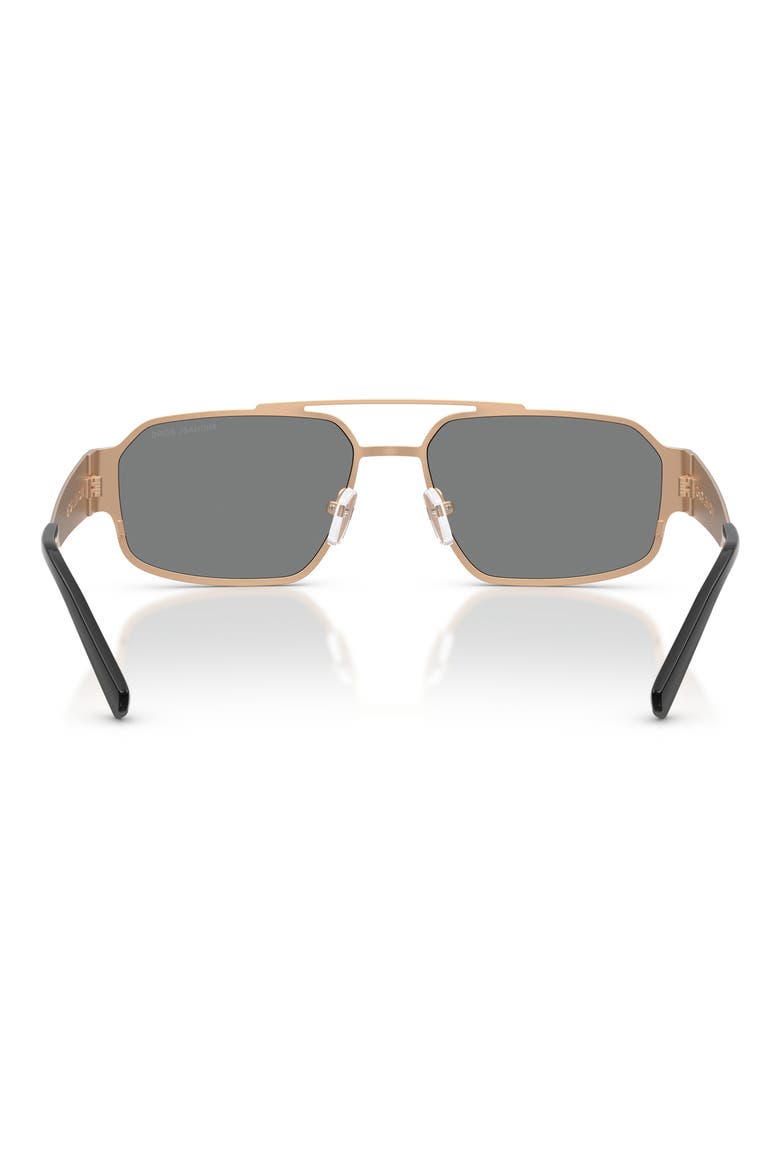 Cape Town 58mm Rectangular Sunglasses, Alternate, color, BLACK MATTE / DARK GREY MONO