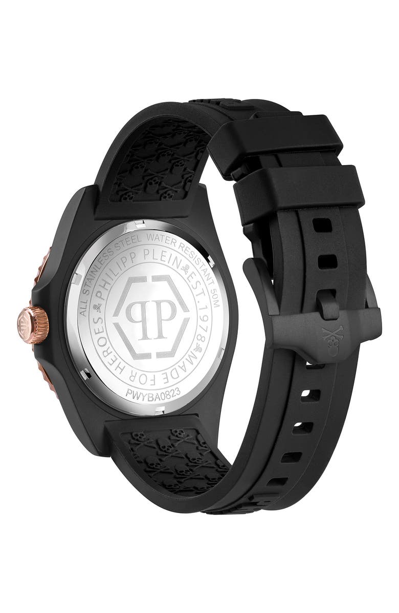 PHILIPP PLEIN GMT-I Challenger Silicone Strap Watch, 44mm, Alternate, color,