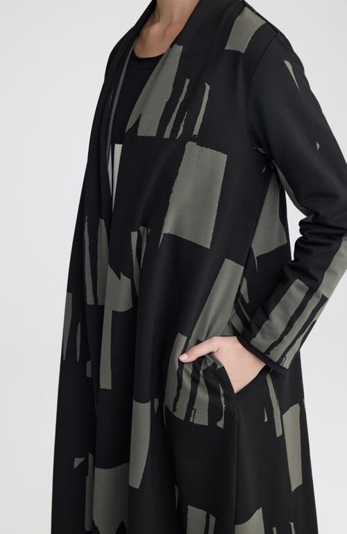 Luukaa Aqualina Printed Jersey Duster In Black