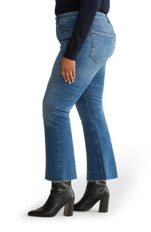 Warp & Weft Warp+weft Nao Raw Hem High Waist Crop Bootcut Jeans In Blue