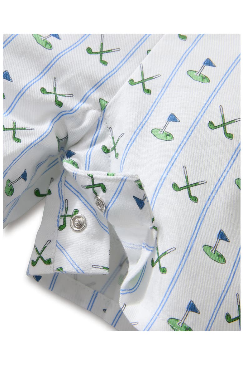 Fairway Stripe Summer Romper, Alternate, color, GREEN