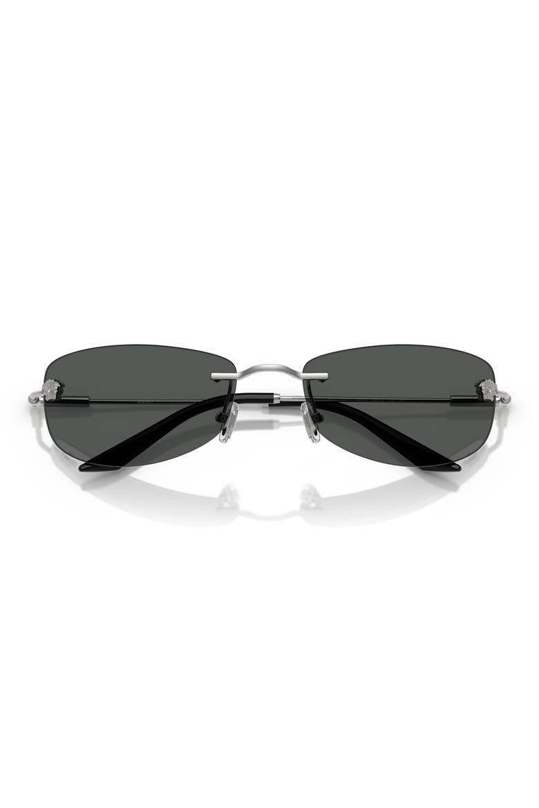 60mm Rectangular Sunglasses, Alternate, color, SILVER