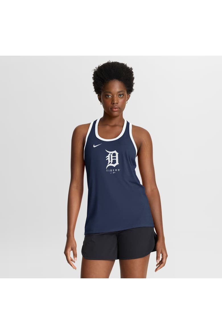 Women's Nike Navy Detroit Tigers Tri-Blend Dri-FIT Racerback Tank Top, Main, color, Navy