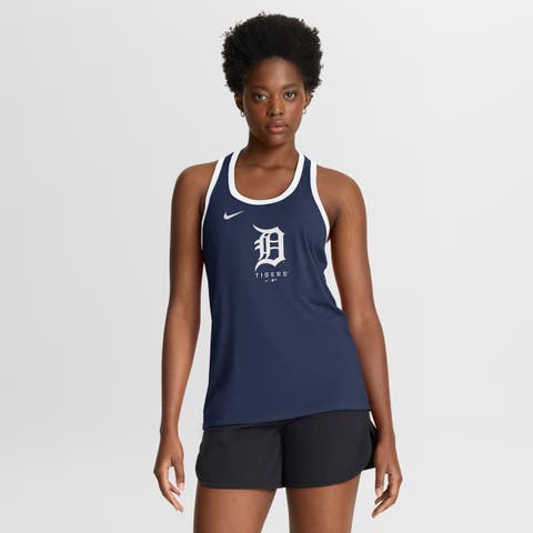 Women's Nike Navy Detroit Tigers Tri-Blend Dri-FIT Racerback Tank Top