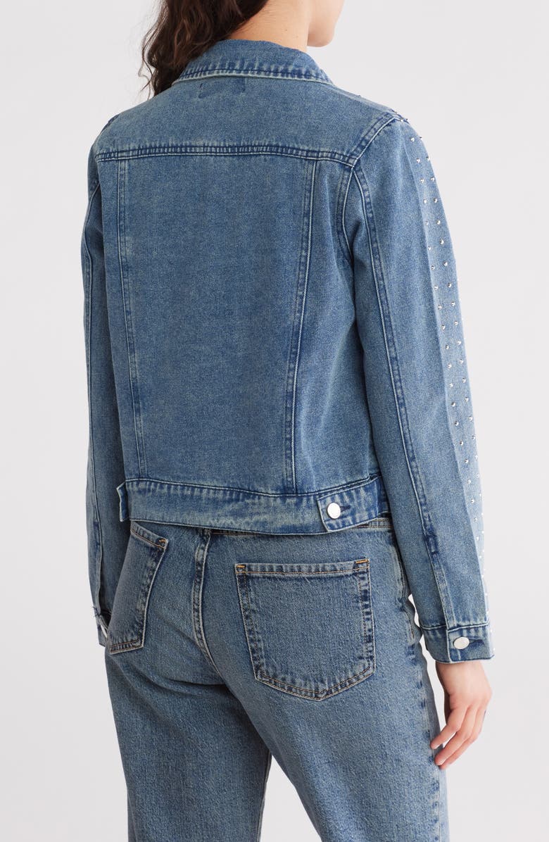 Vigoss Crystal Embellished Denim Jacket, Alternate, color,