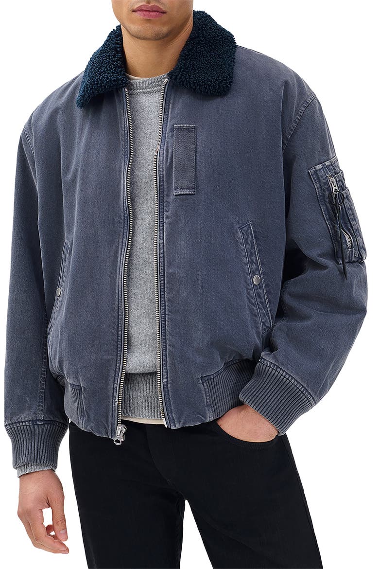 B-15 Denim Bomber Jacket, Main, color, GRPHT