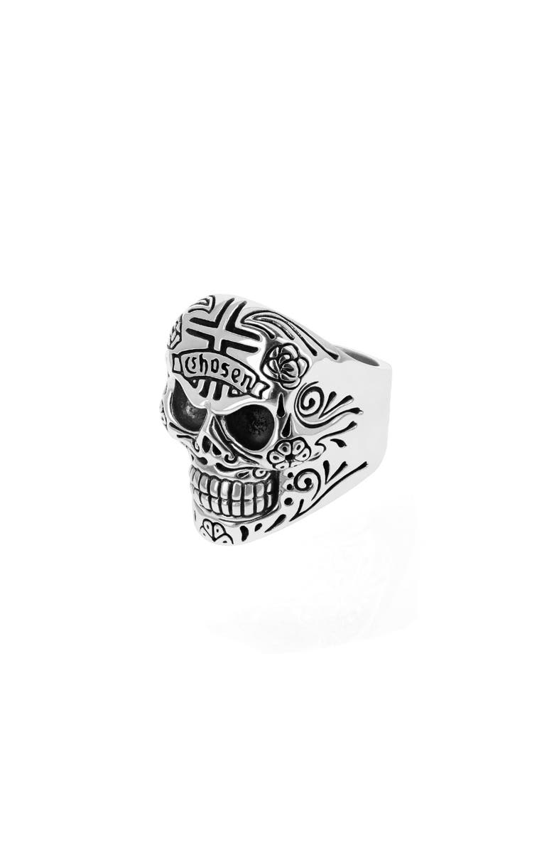 King Baby Studio Skull Ring with Chosen Cross Detail - 20th Anniversary Edition, Main, color, 
