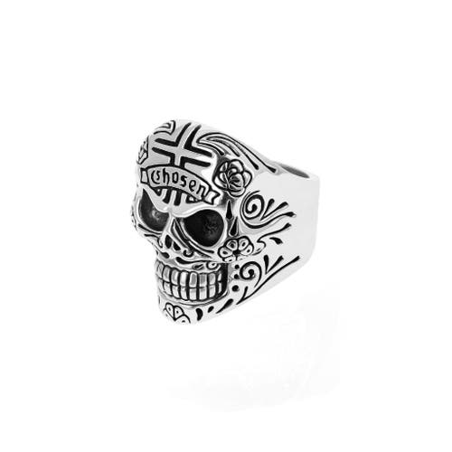 King Baby Studio Skull Ring With Chosen Cross Detail
