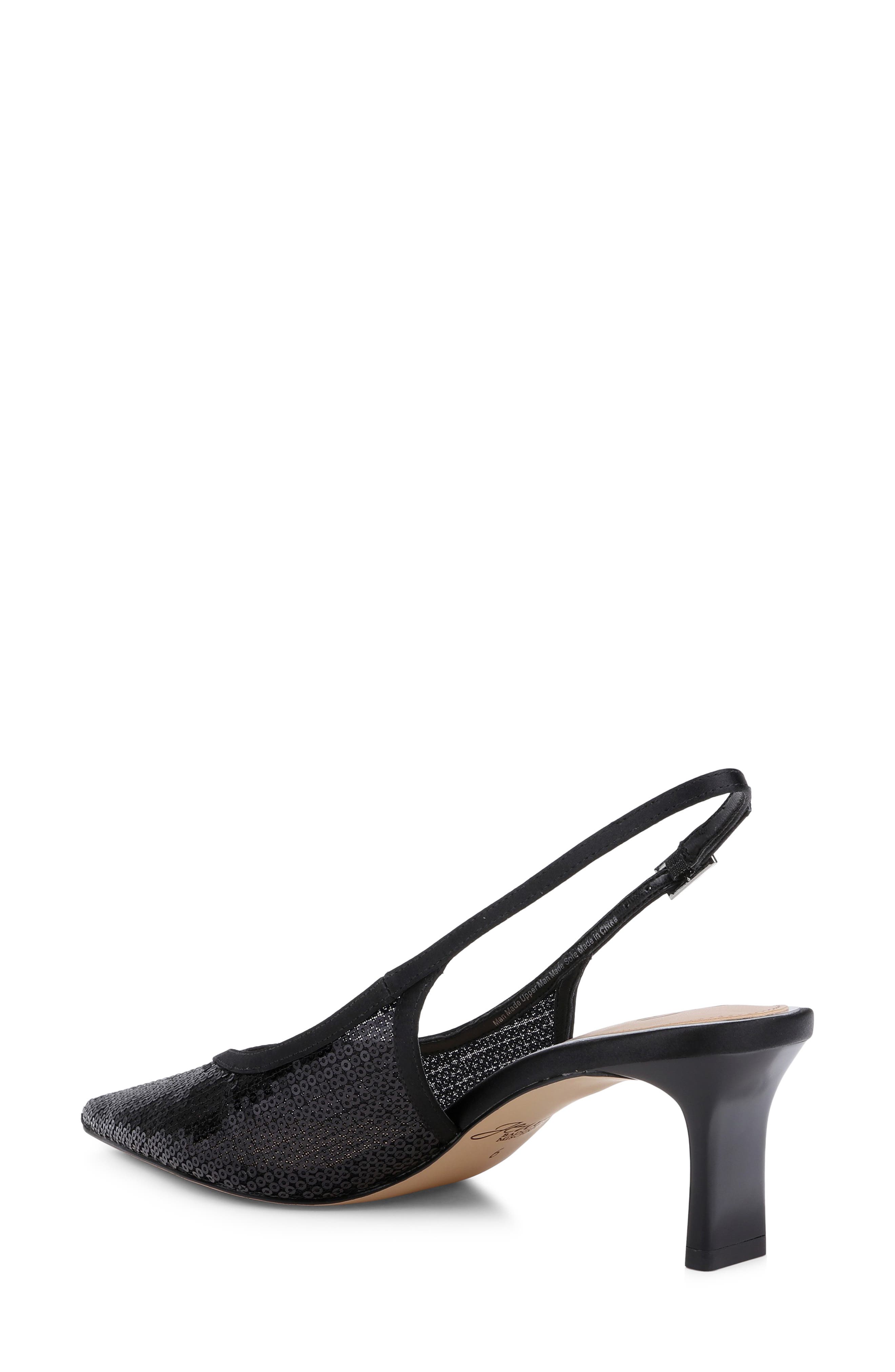 Jewel Badgley Mischka Zabelle Slingback Pump, Alternate, color, Black Satin