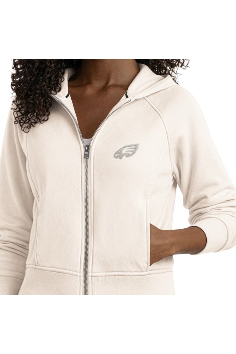 Women's Starter  Cream Philadelphia Eagles Cropped Pastels Full-Zip Hoodie, Alternate, color, Cream