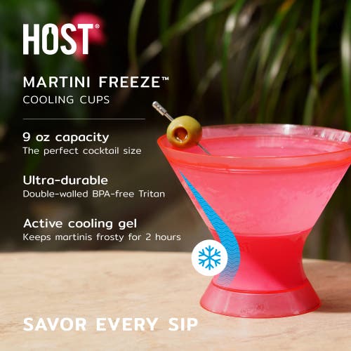 Host Martini Freeze Cooling Cup Set Of 2 In Punch Pink
