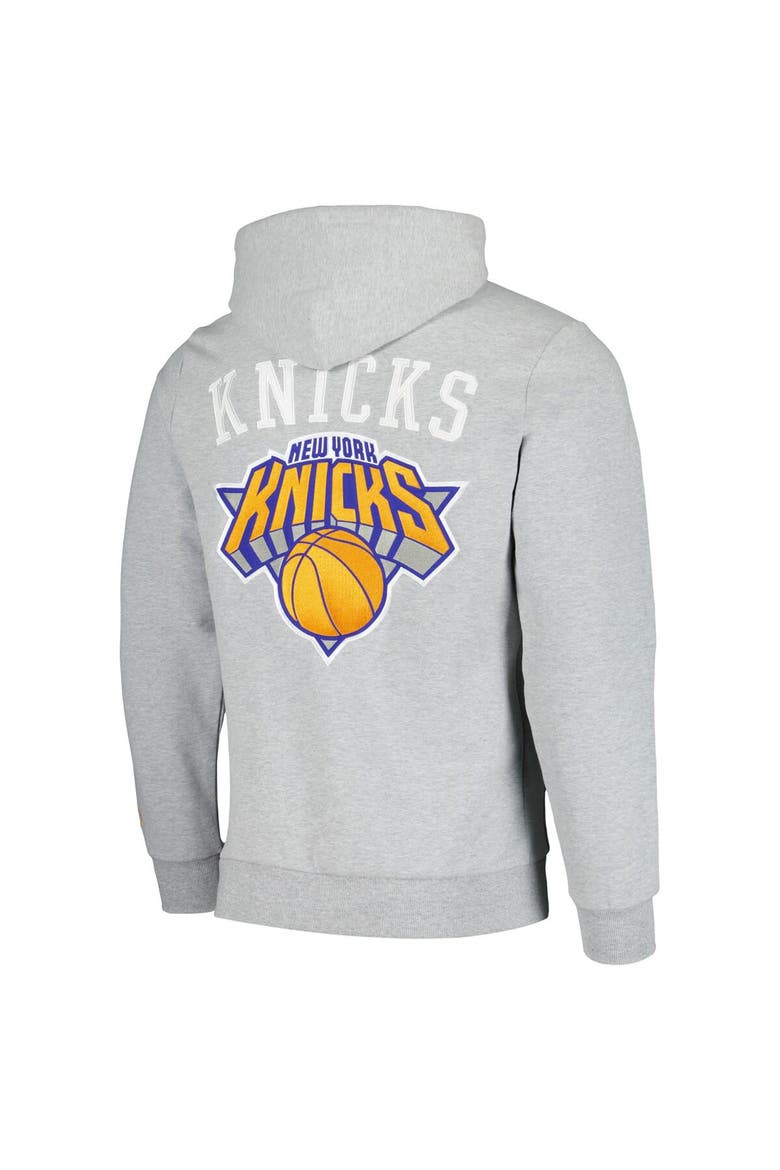 Unisex FISLL Heather Gray New York Knicks Heritage Crest Pullover Hoodie, Alternate, color, Heather Gray