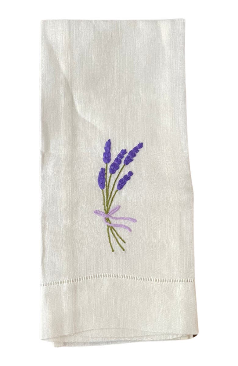 Maison d'Haiti Tea Towels - Lavender Sprig, Main, color, White